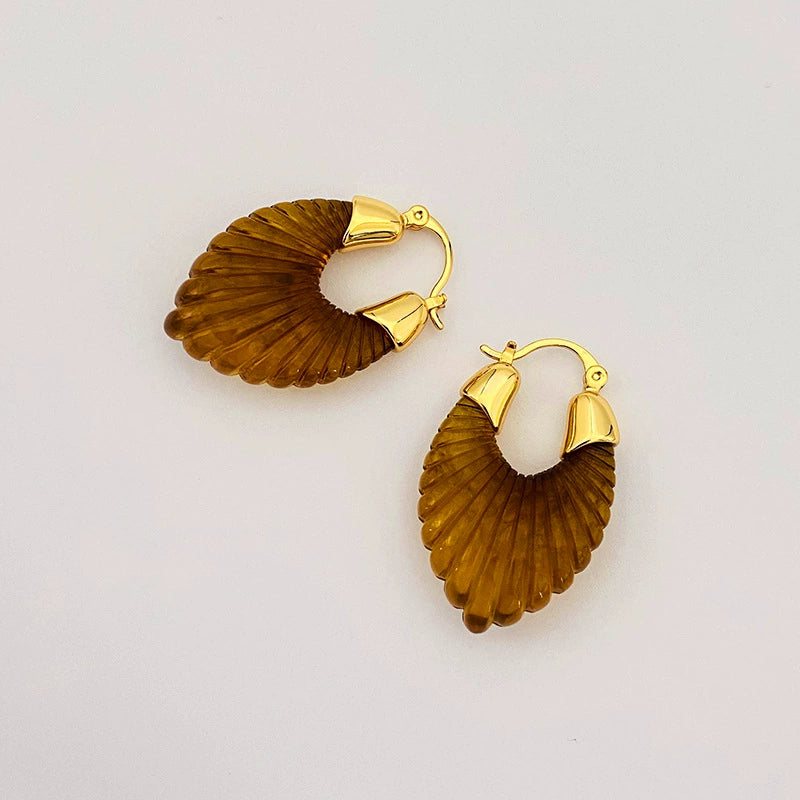 Amber Resin Hoop Earrings JLT11501