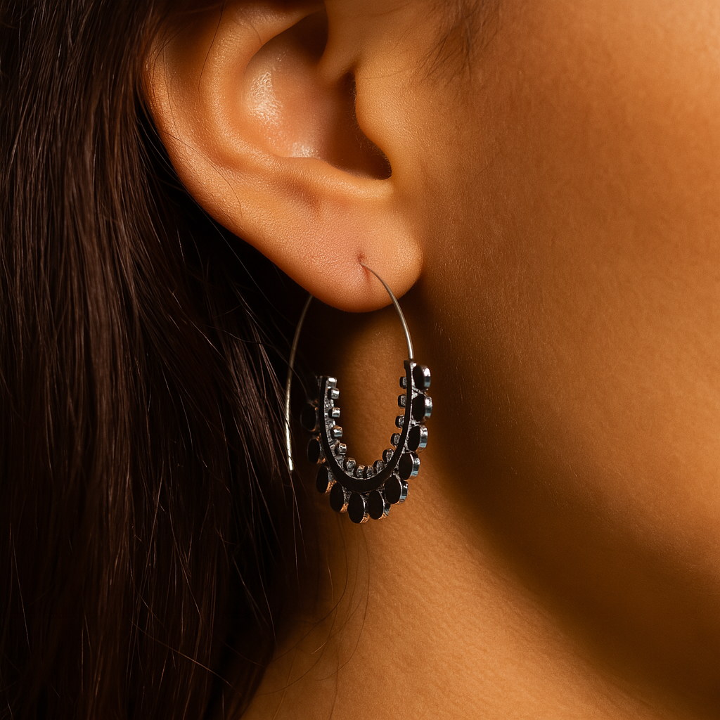 Boho Crescent Hoop Earrings jlt11592