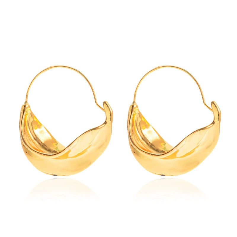 Dewleaf Golden Hoop Earrings JLT11636