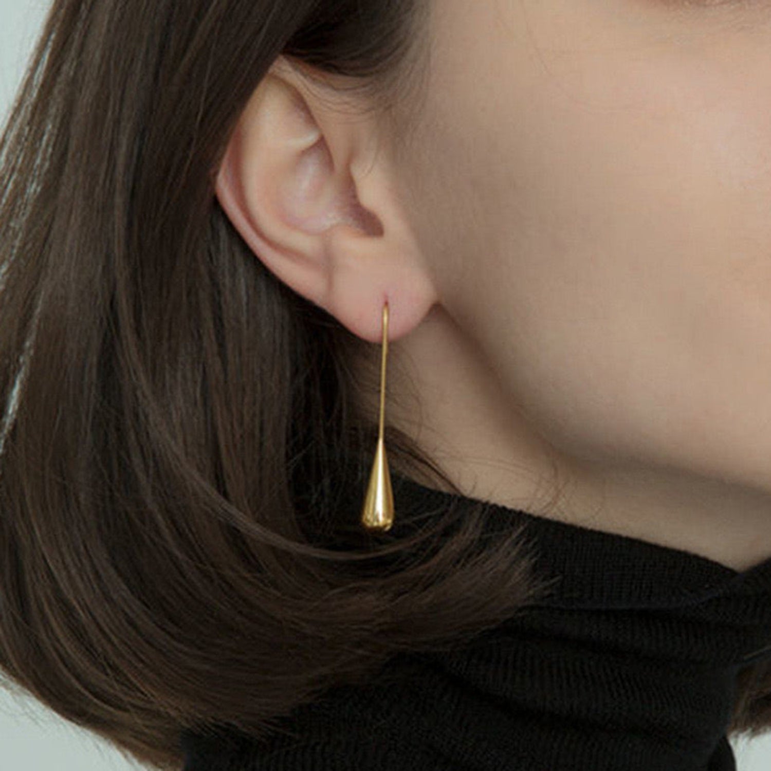 Elegant Gold-Color Teardrop Earrings-jlt11659
