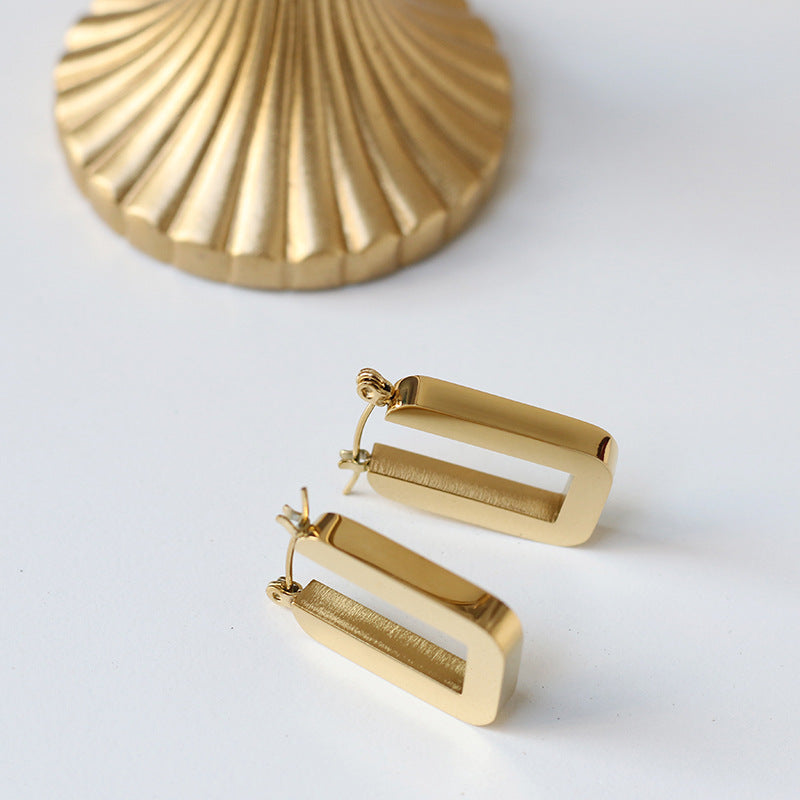 Geometric Elegant Square Hoop Earrings jlt11680
