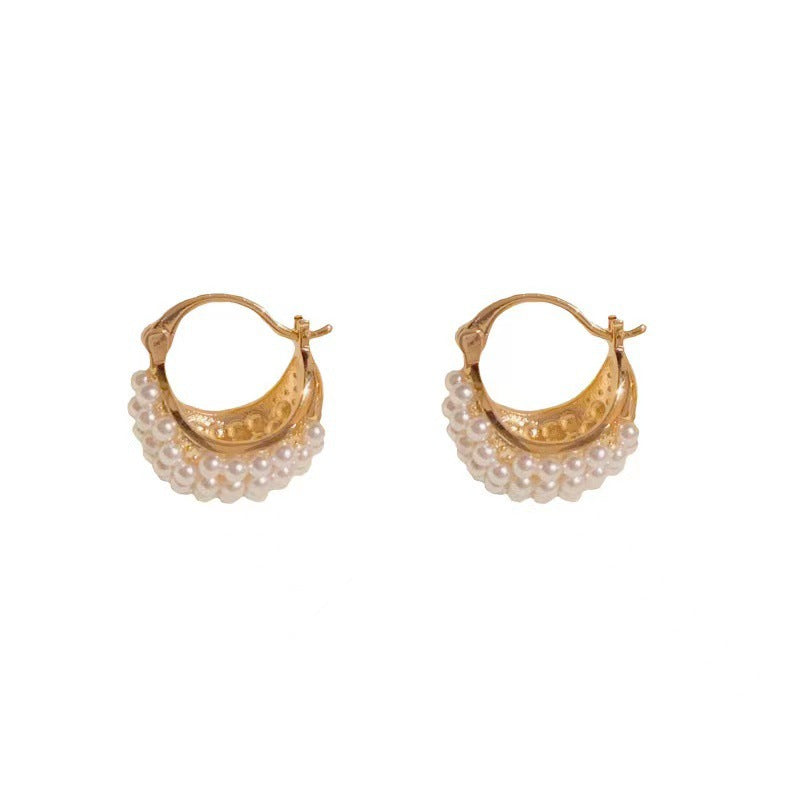 Elegant Pearl Cluster Drop Earrings jlt11839