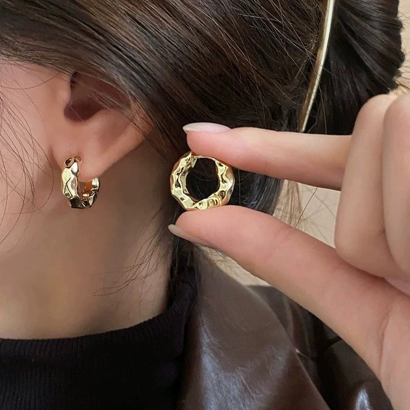 Gold Pop Hoop Earrings JLT11972