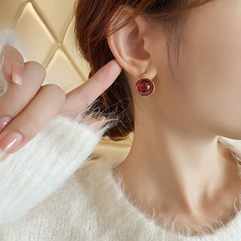 Just Lil Things Red Hoop Earrings jlt12063