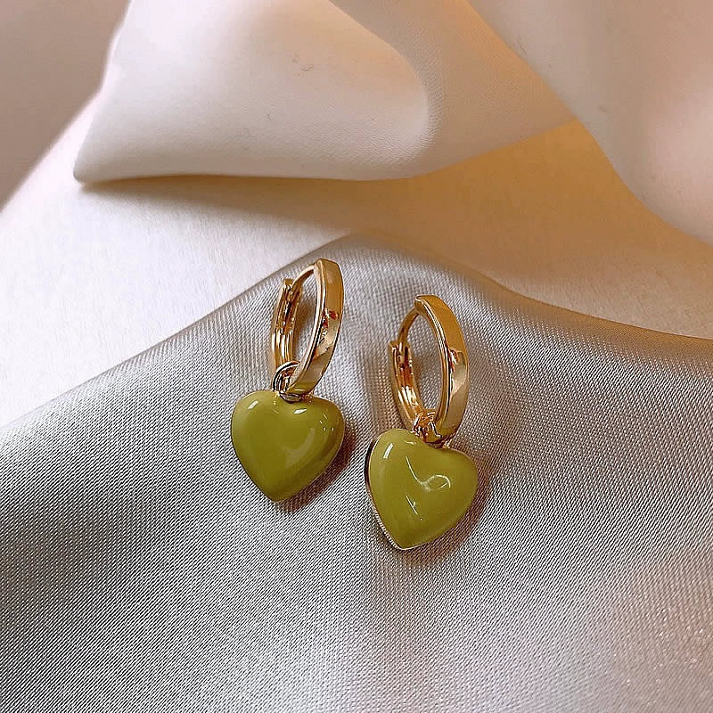 Just Lil Things Green  Hoop Earrings jlt12089