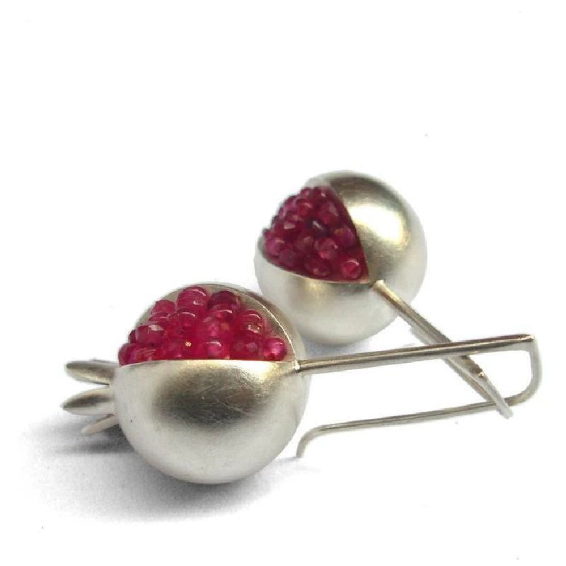 Silver Pomegranate Seed Earrings JLT13659