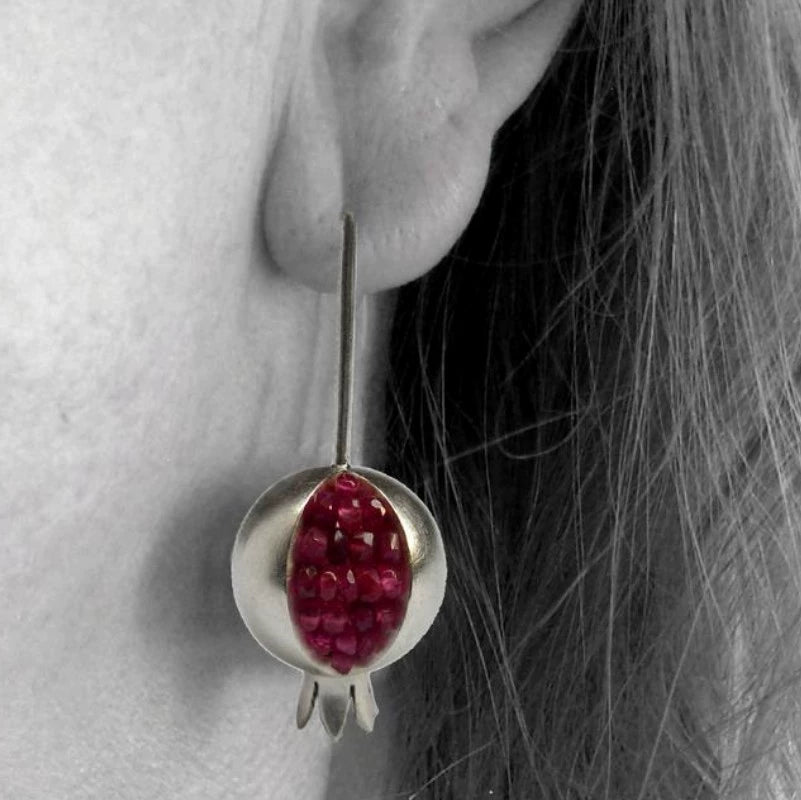 Silver Pomegranate Seed Earrings JLT13659