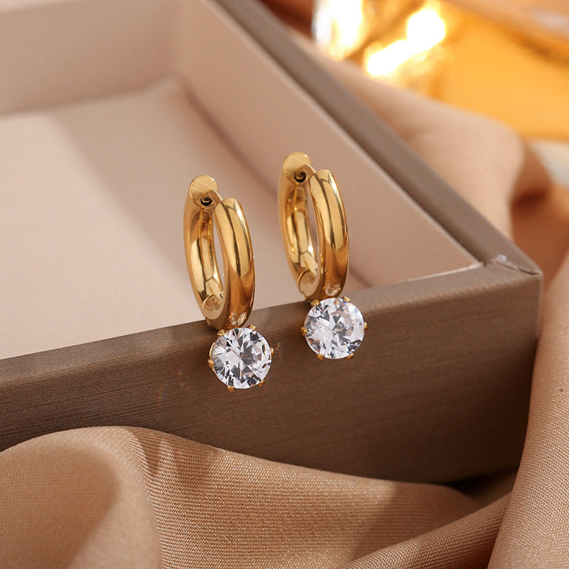 Athena Solitaire Hoop Earrings JLT12326