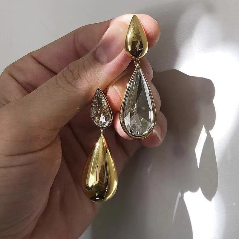 Justlilthings White and Gold Pin Earrings