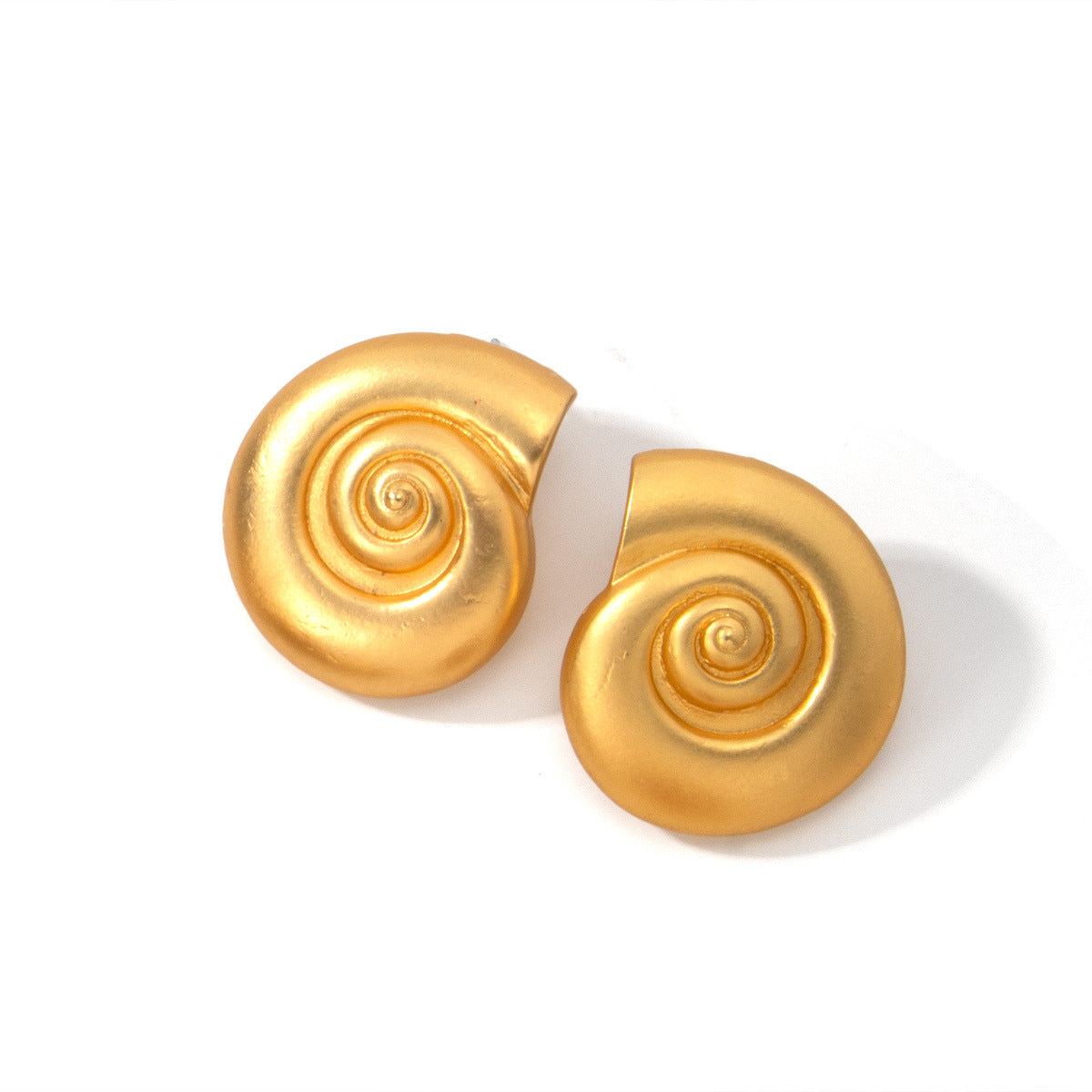 Spiral Texture Snail Stud Earrings JLT12785