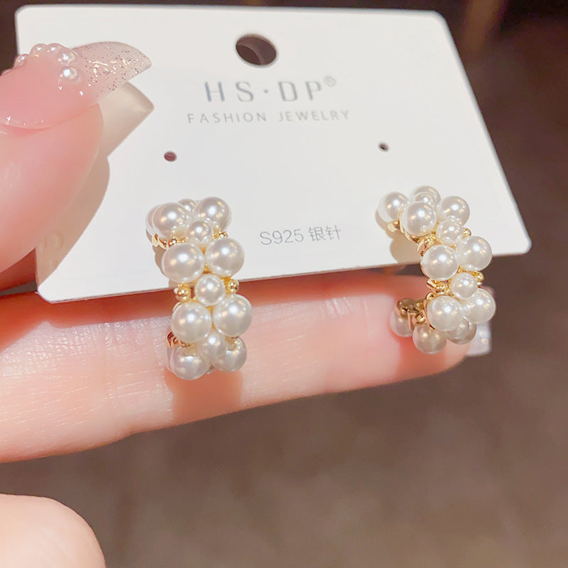 pearl C-shaped earrings  jlt13097