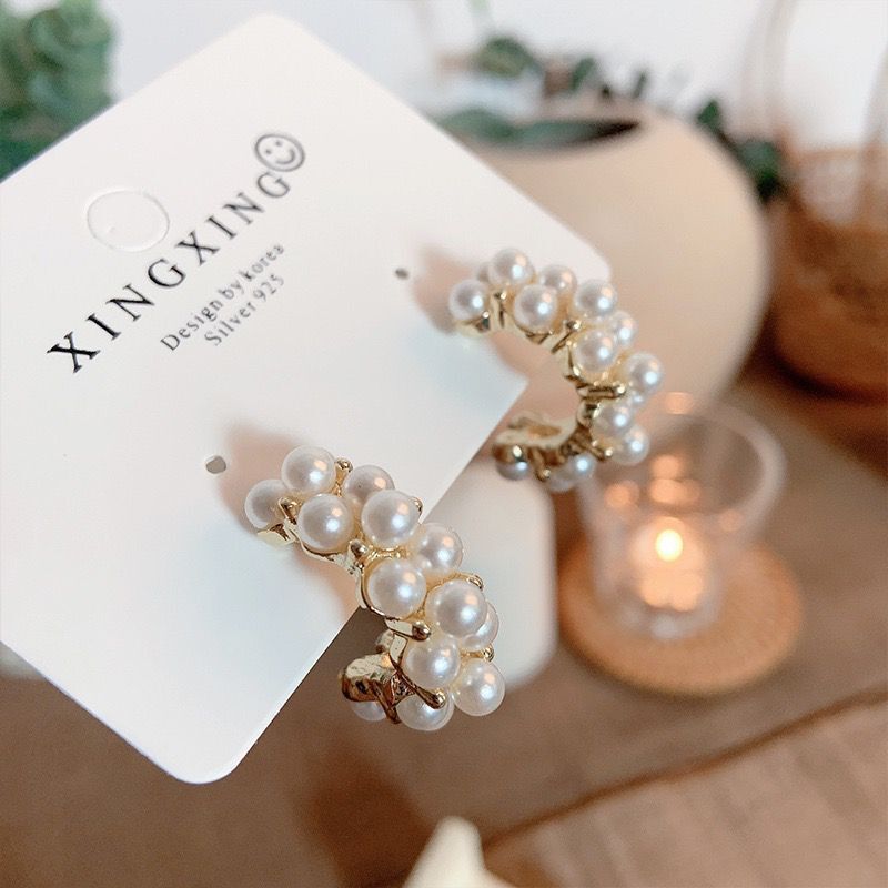 pearl C-shaped earrings  jlt13097