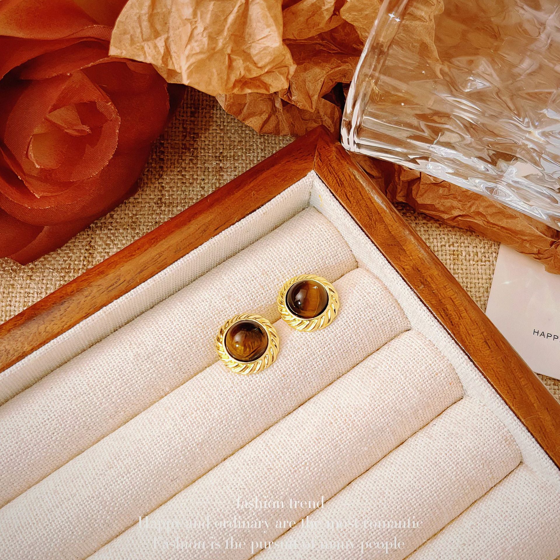 Dew honey simple stud earrings jlt13105