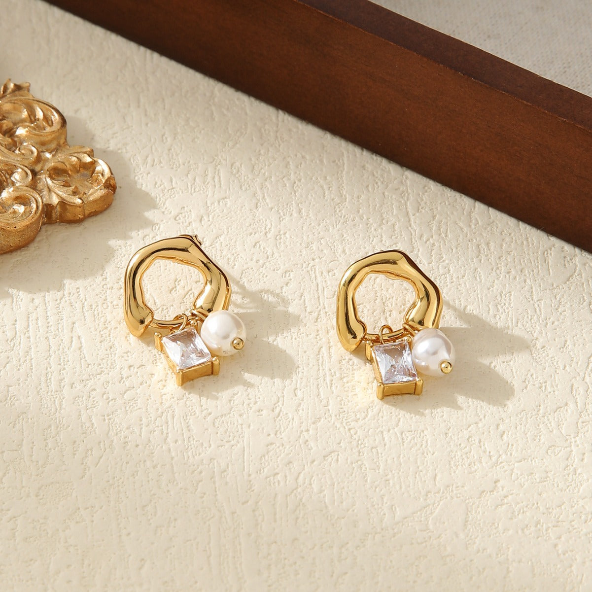 beads square colored zircon earrings jlt13144