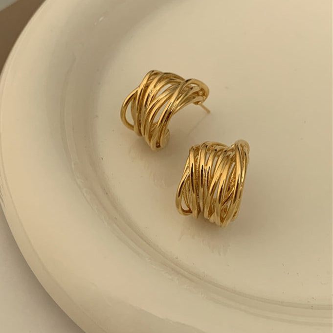 Wrapped C-shaped earrings jlt13145