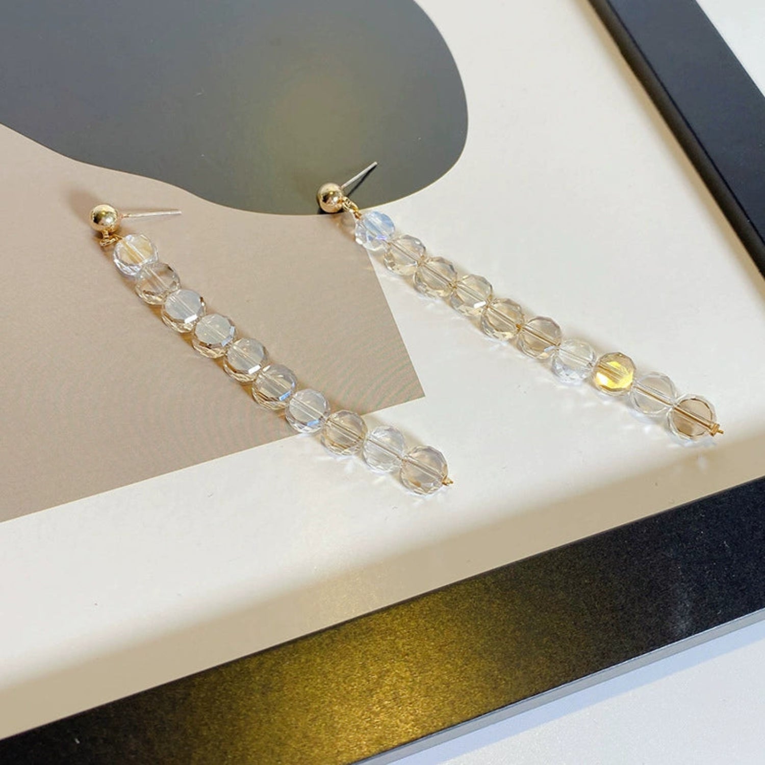 Crystal Beaded multi-tassel earrings jlt13149