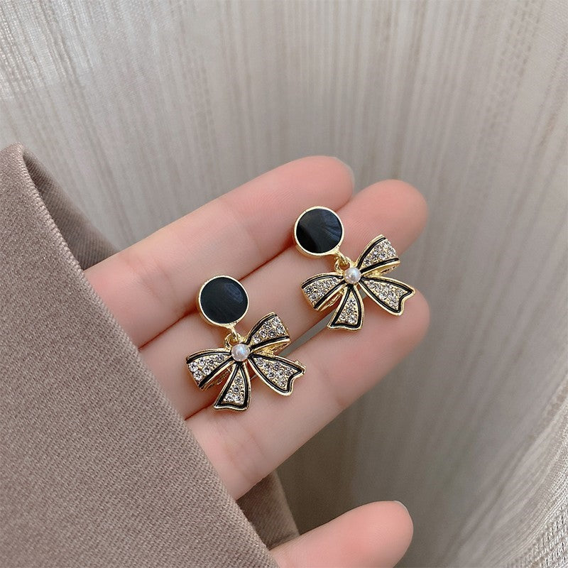 black bow earrings jlt13157