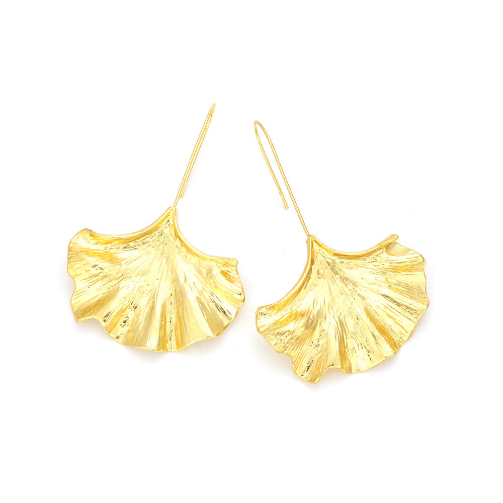 Inspired long alloy ginkgo leaf earrings jlt13265