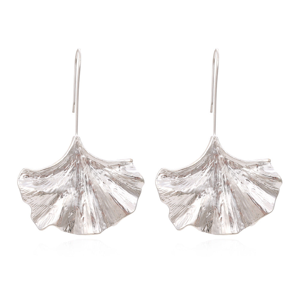 Inspired long alloy ginkgo leaf earrings jlt13266