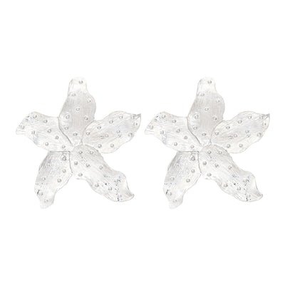 exaggerated design alloy flower earrings jlt13268