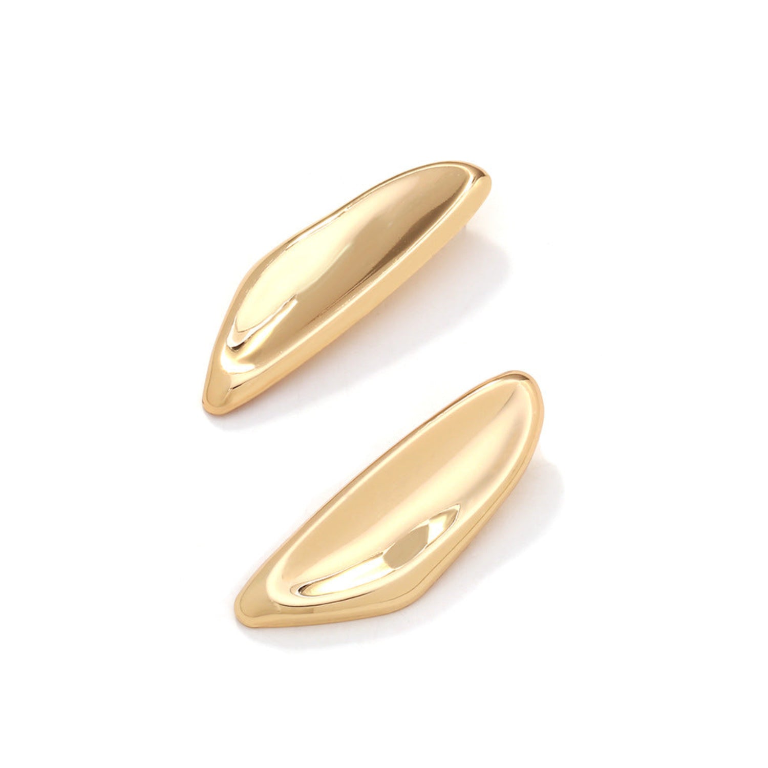 Raw Glossy textured European lite luxury streamlined metal earrings for women jlt13282