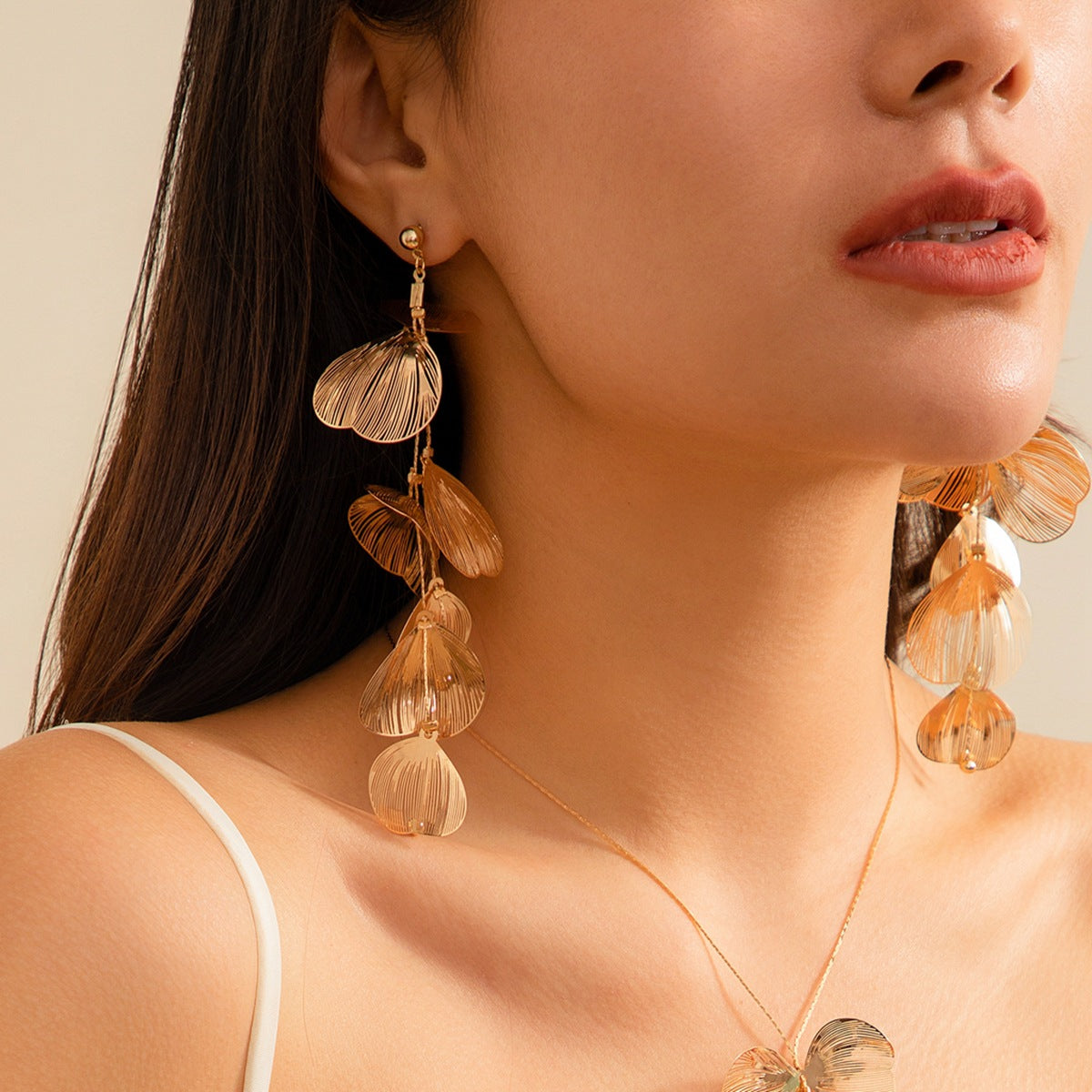 Just Lil Things leaf flower earrings sweet cool ins style imitation pearl tassel earrings jlt13294