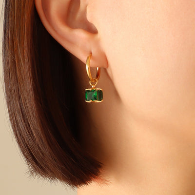 Style small four-sided emerald zircon design jlt13295