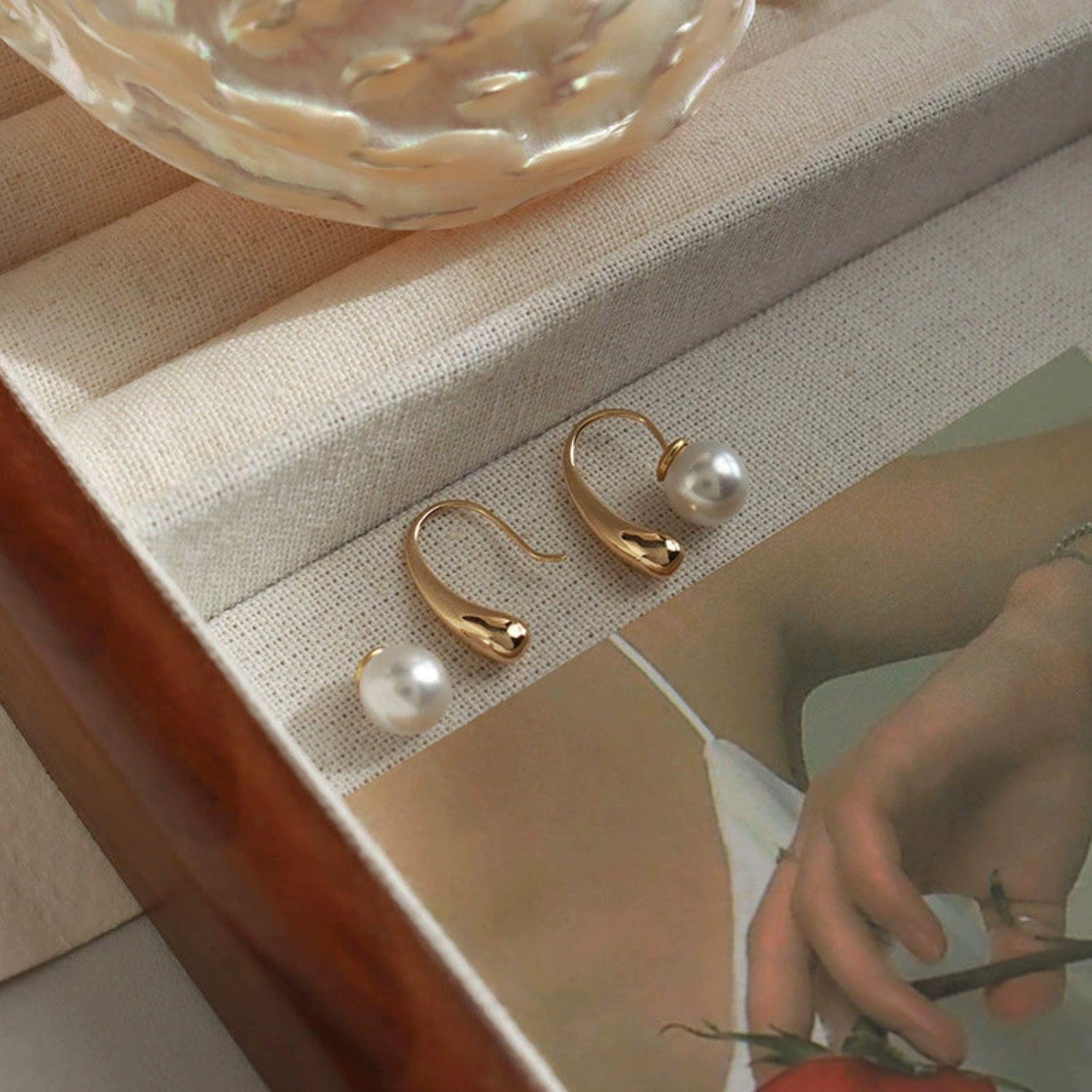 Just Lil Things Elegant Teardrop Pearl Hook Earrings jlt13300