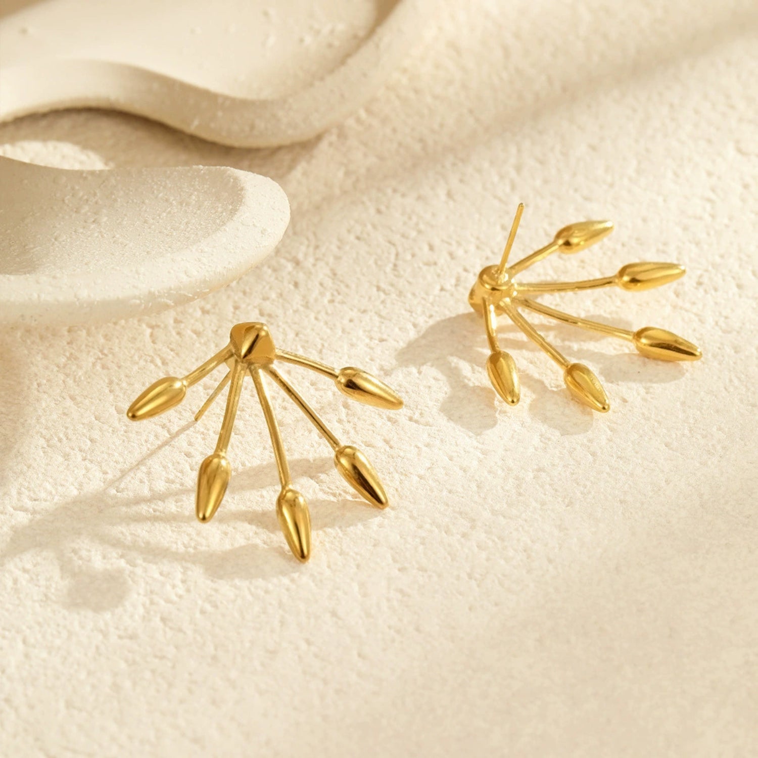 Just Lil Things Modern Nature-Inspired Leafy Dangle Abstract Design Earrings jlt13306