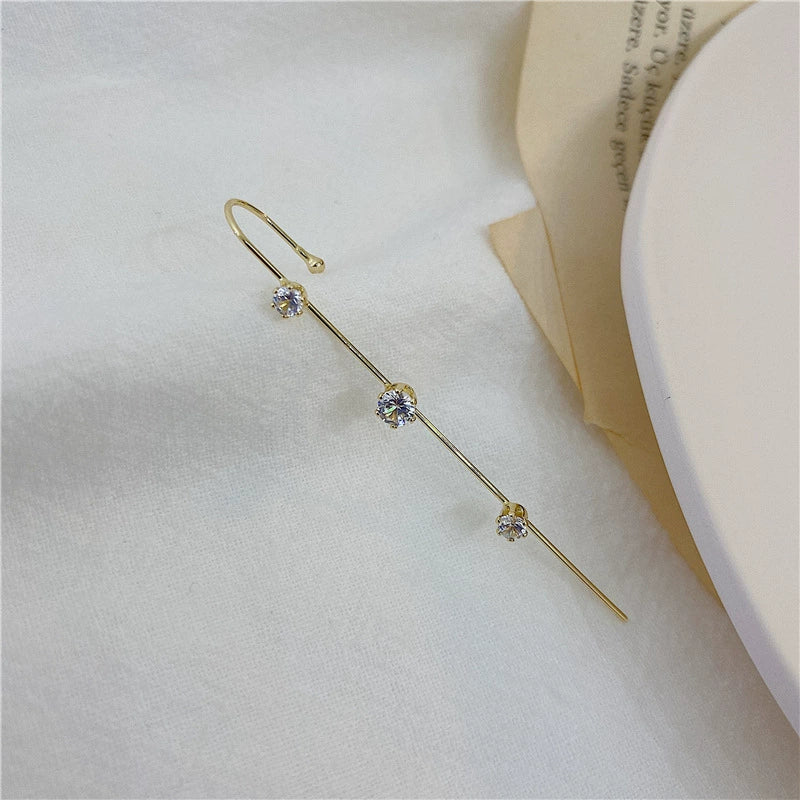 Just Lil Things Single Linear Crystal Bar Earring – One Ear Statement jlt13327