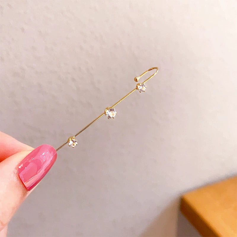 Just Lil Things Single Linear Crystal Bar Earring – One Ear Statement jlt13327