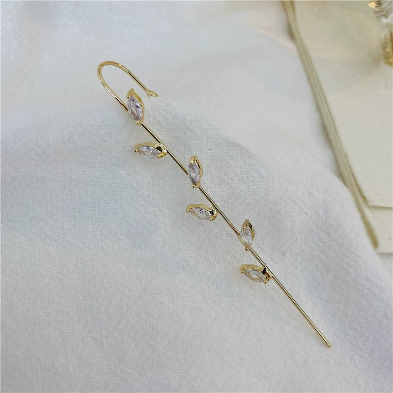 Just Lil Things Single Leaf Crystal Vine Earring – One Ear Elegance jlt13328