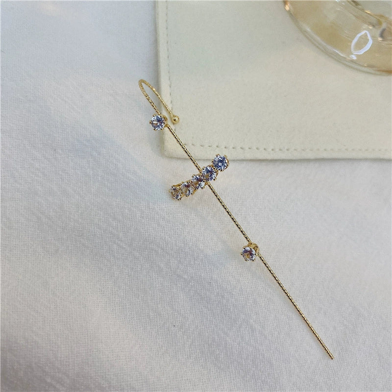 Just Lil Things Single Crystal Cluster Drop Earring – One Ear Statement jlt13329