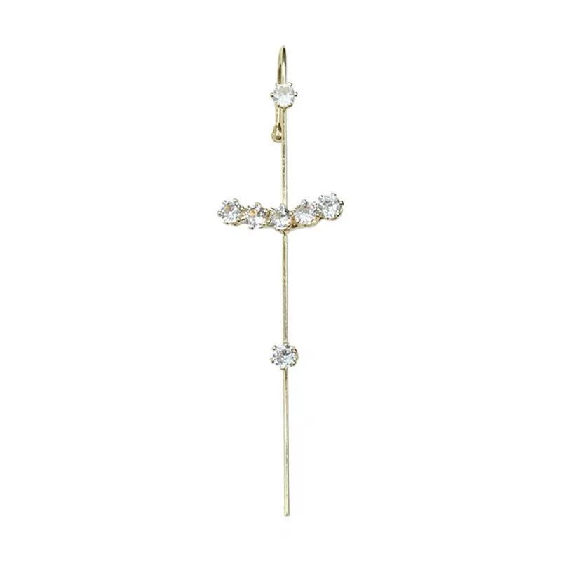 Just Lil Things Single Crystal Cluster Drop Earring – One Ear Statement jlt13329