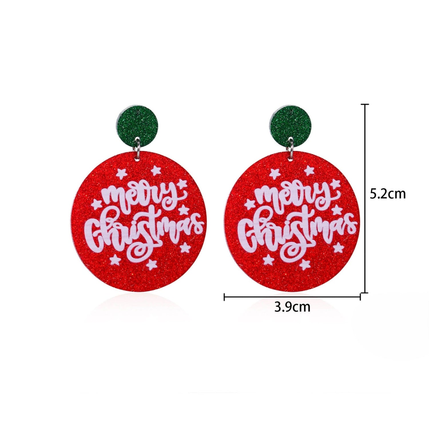 Just Lil Things Merry Christmas Glitter Earrings jlt13346