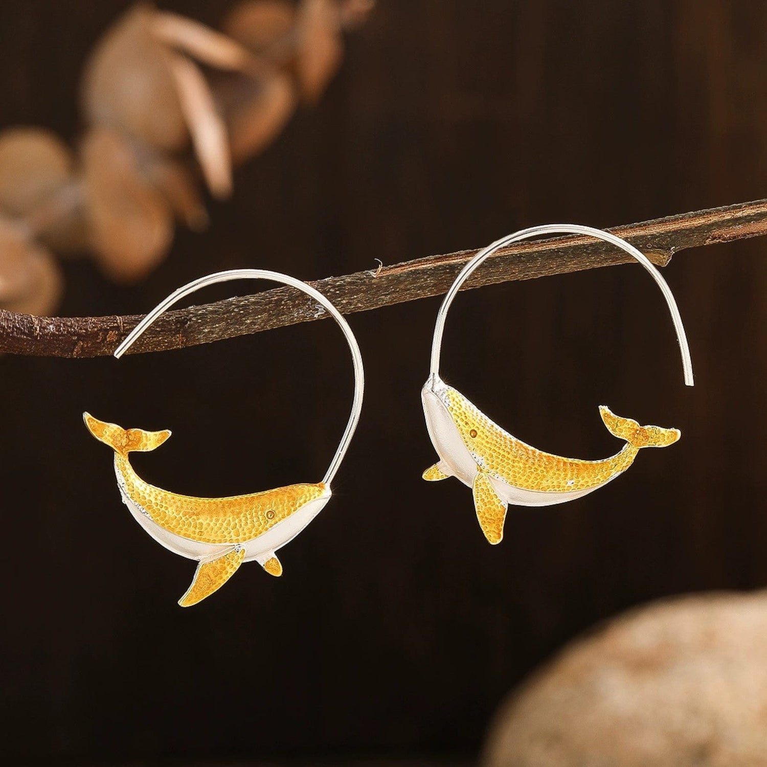 Just Lil Things Golden Koi Fish Loop Earrings jlt13367