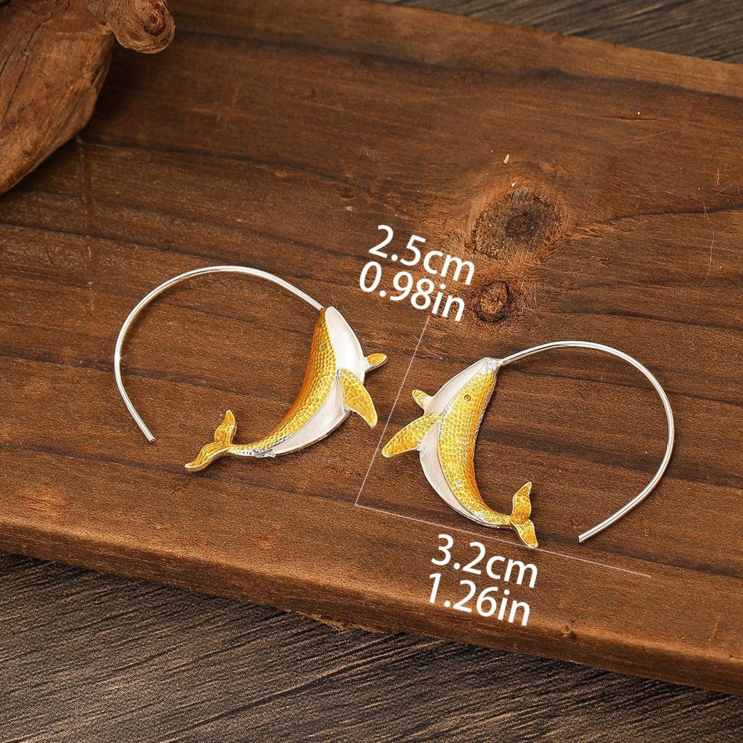 Just Lil Things Golden Koi Fish Loop Earrings jlt13367