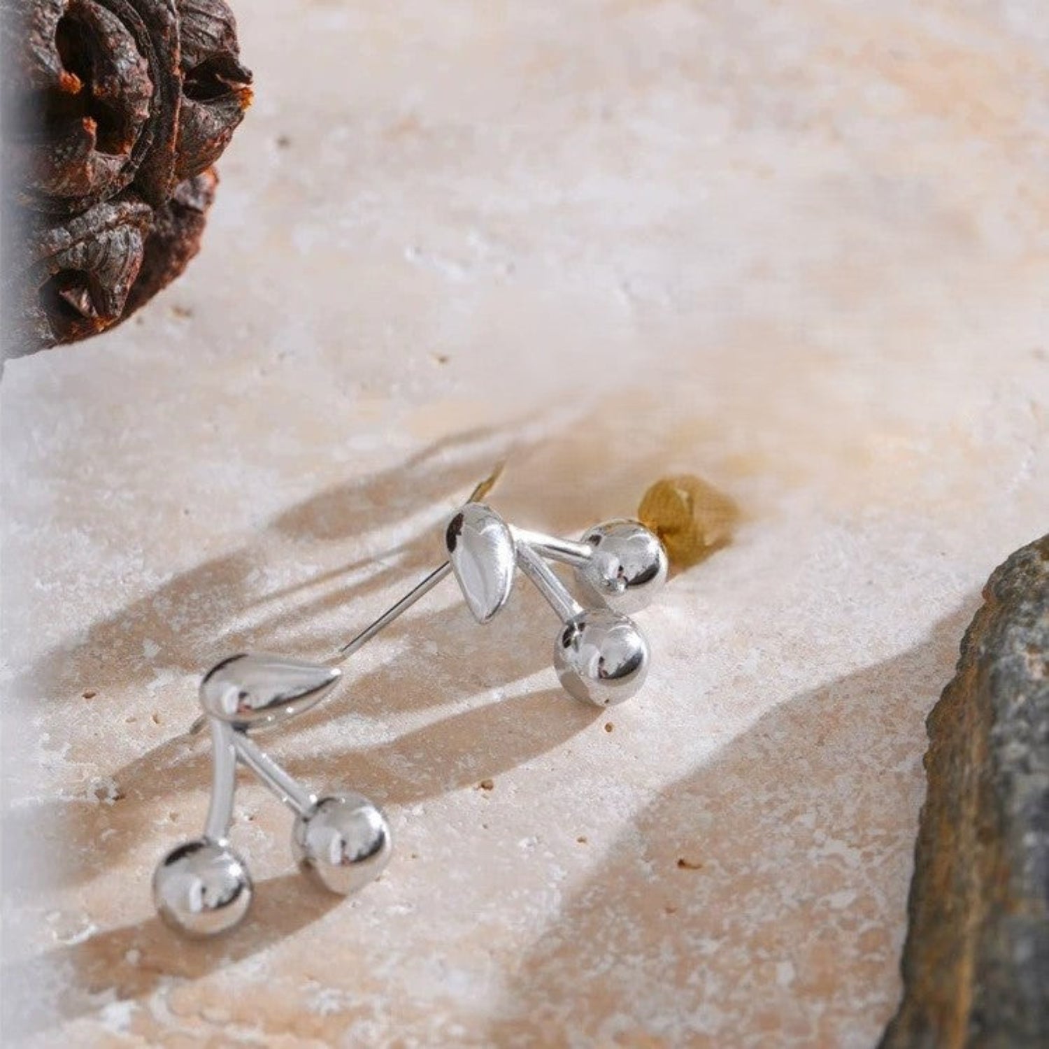 Just Lil Things Silver Cherry Drop Earrings jlt13372