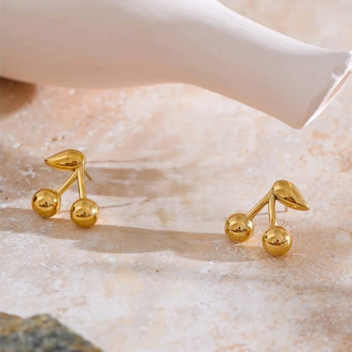 Just Lil Things Golden Cherry Drop Earrings jlt13373