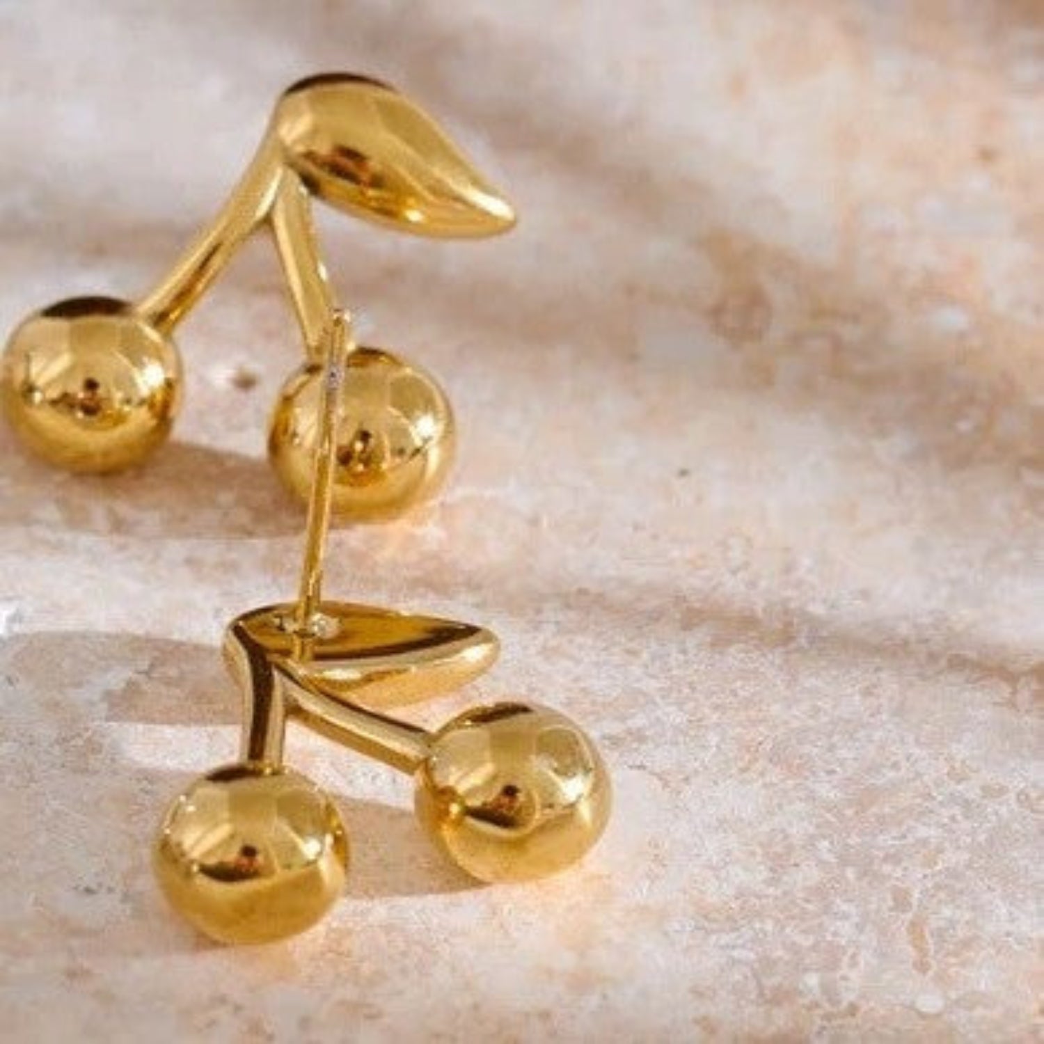 Just Lil Things Golden Cherry Drop Earrings jlt13373