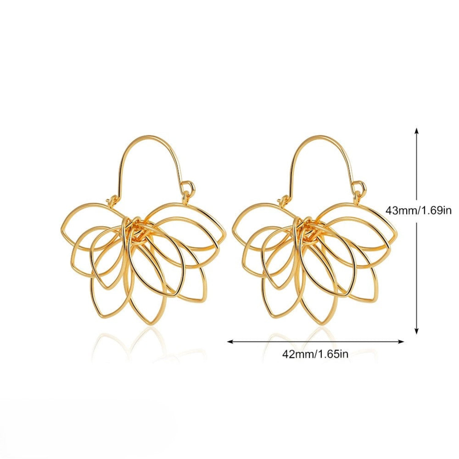 Just Lil Things Golden Petal Layered Statement Earrings jlt13379