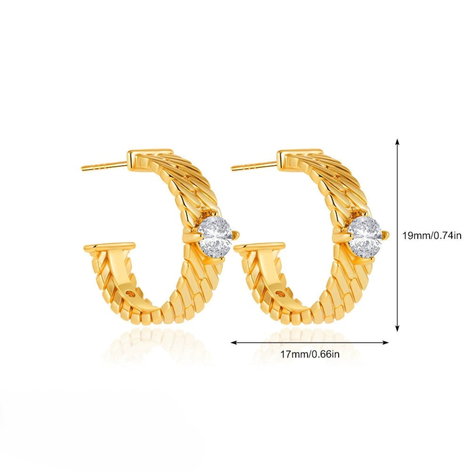 Just Lil Things Golden Braided Crystal Hoop Earrings jlt13382