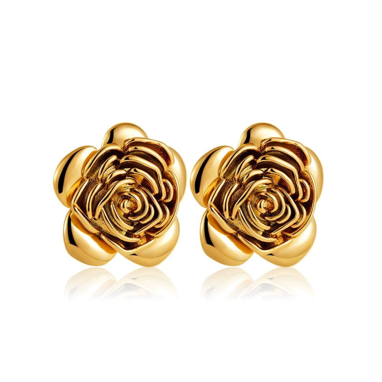 Just Lil Things Golden Bloom Rose Stud Earrings jlt13391