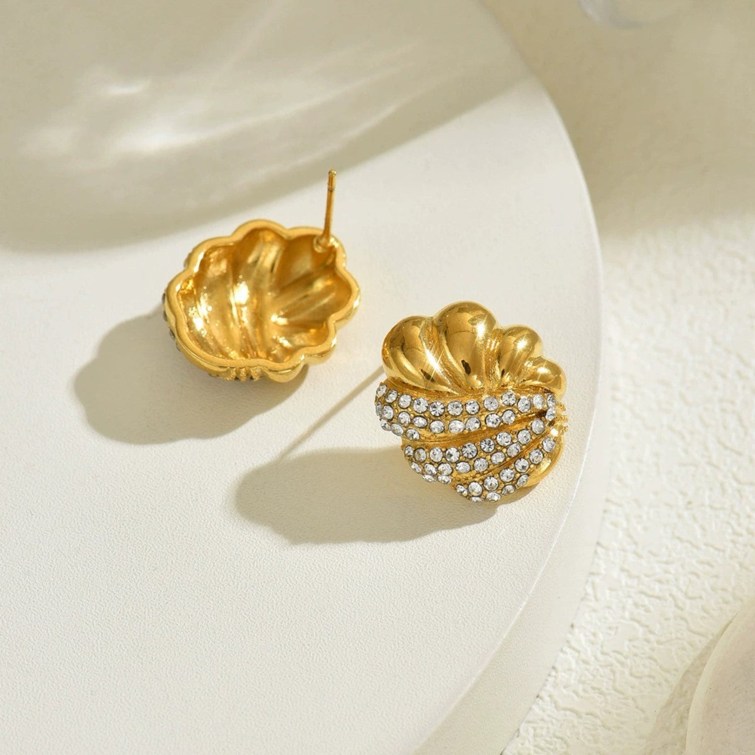 Just Lil Things Golden Luxe Crystal Swirl Stud Earrings jlt13392