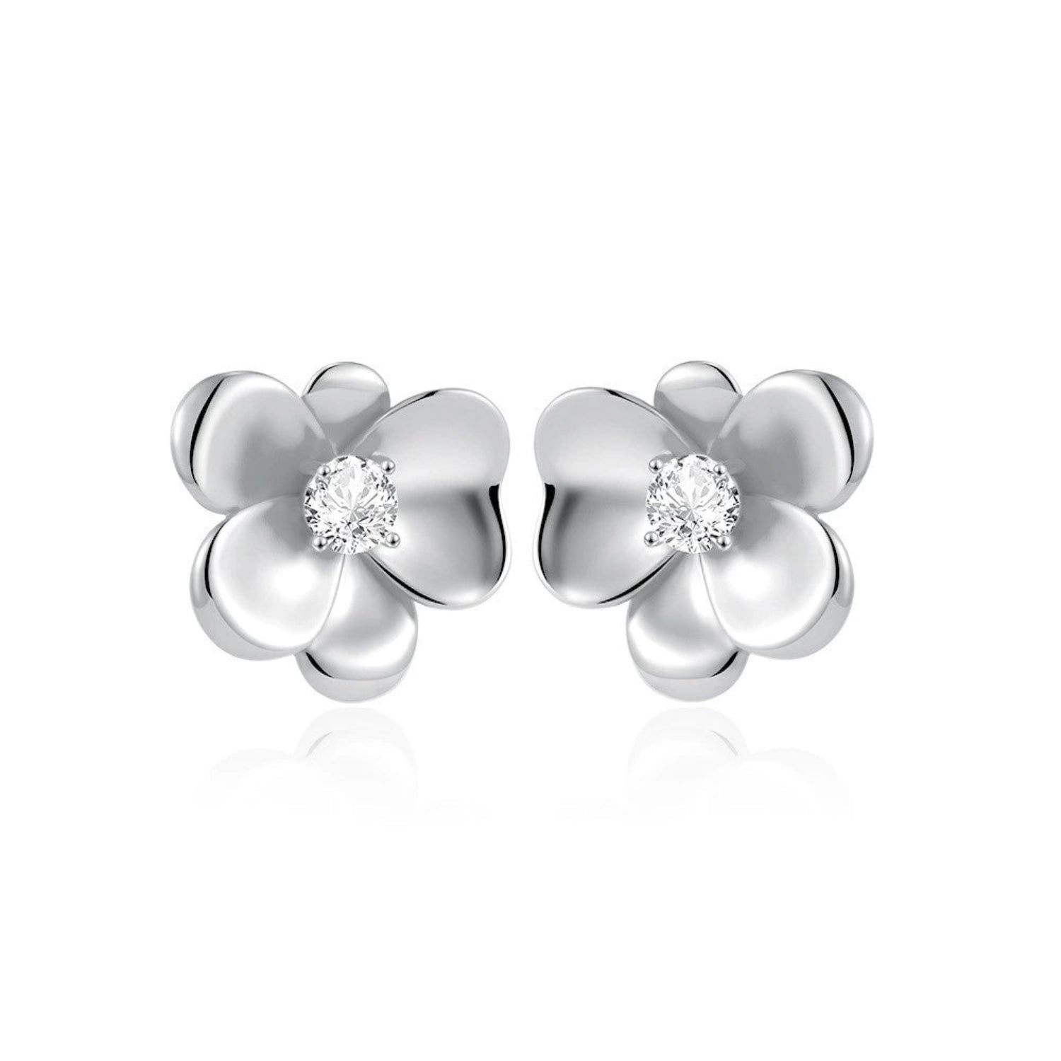 Just Lil Things Silver Bloom Crystal Studs jlt13394
