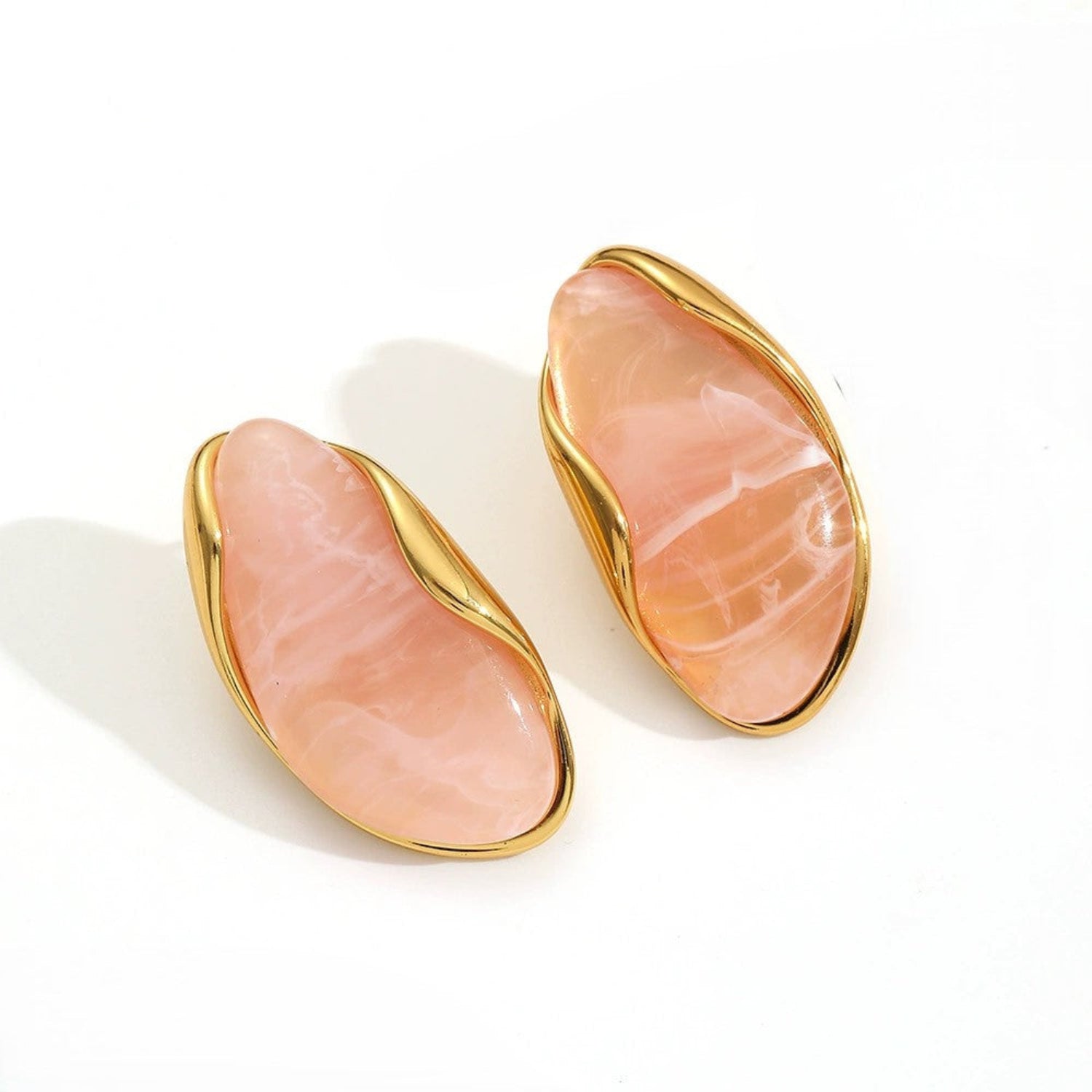 Just Lil Things Blush Aura Sculpted Stud Earrings jlt13405