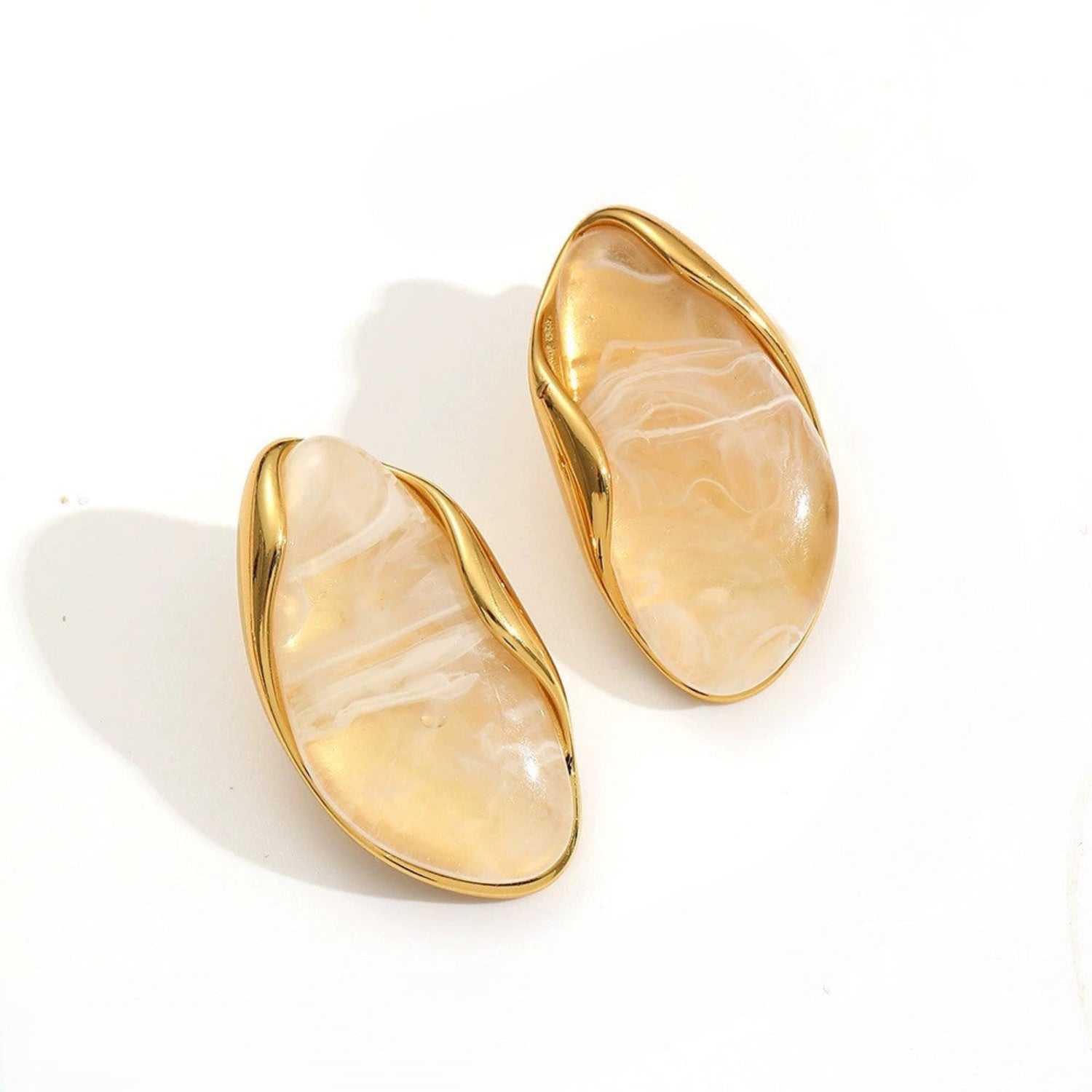 Golden Mist Sculpted Stud Earrings JLT13406