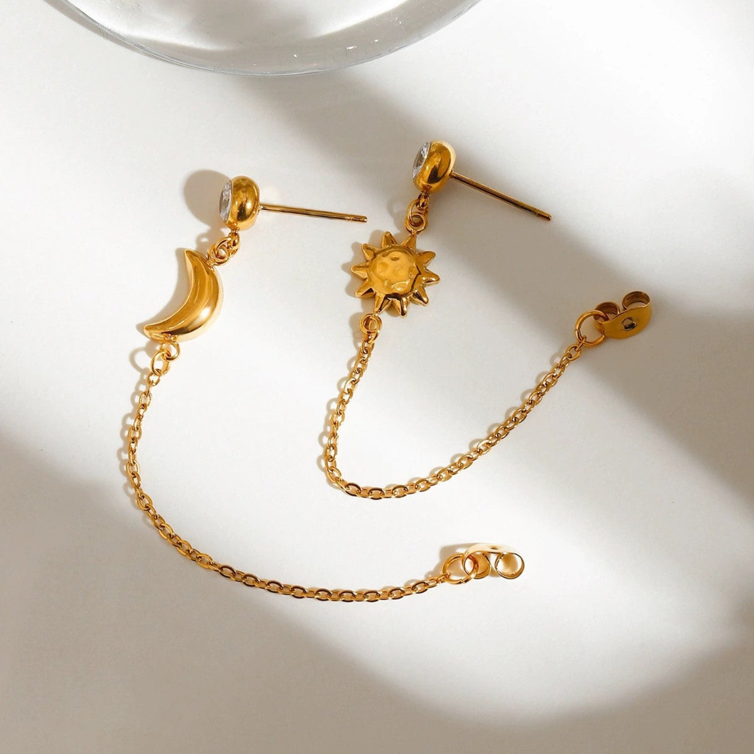 Sun & Moon Chain Drop Earrings JLT13411