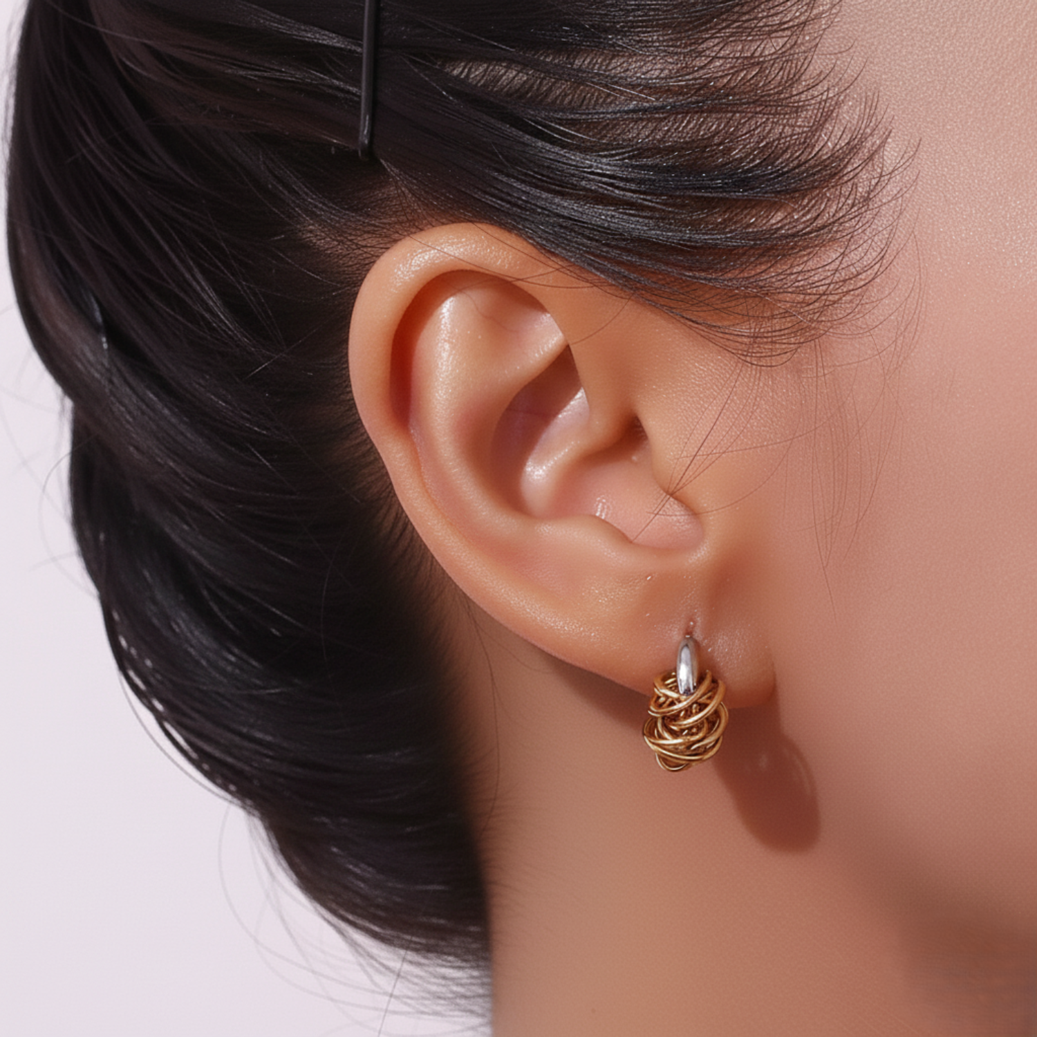 Twisted Knot DualTone Stud Earrings JLT13412