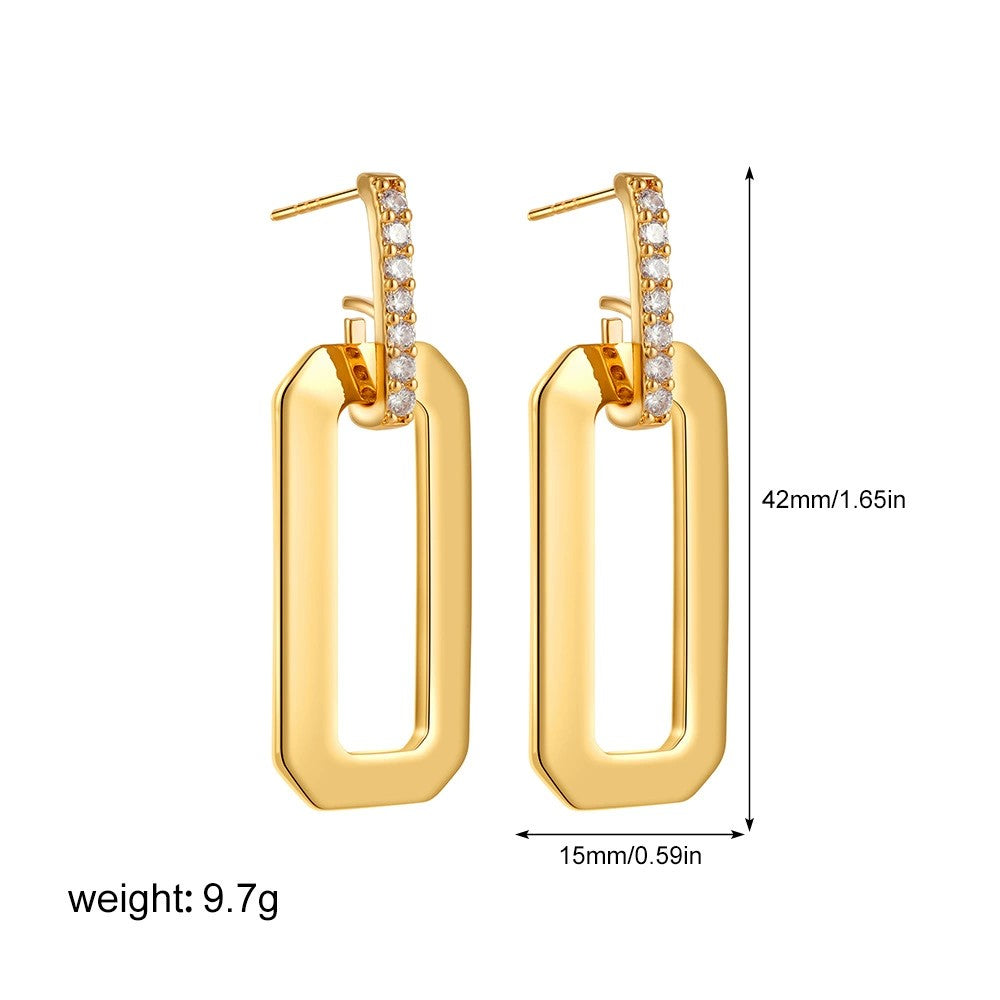 Just Lil Things Golden Luxe Geometric Drop Earrings jlt13421